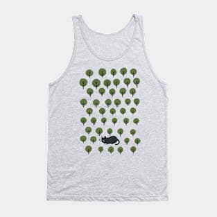 lazy cat nap forest Tank Top